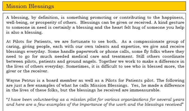 Mission Blessings